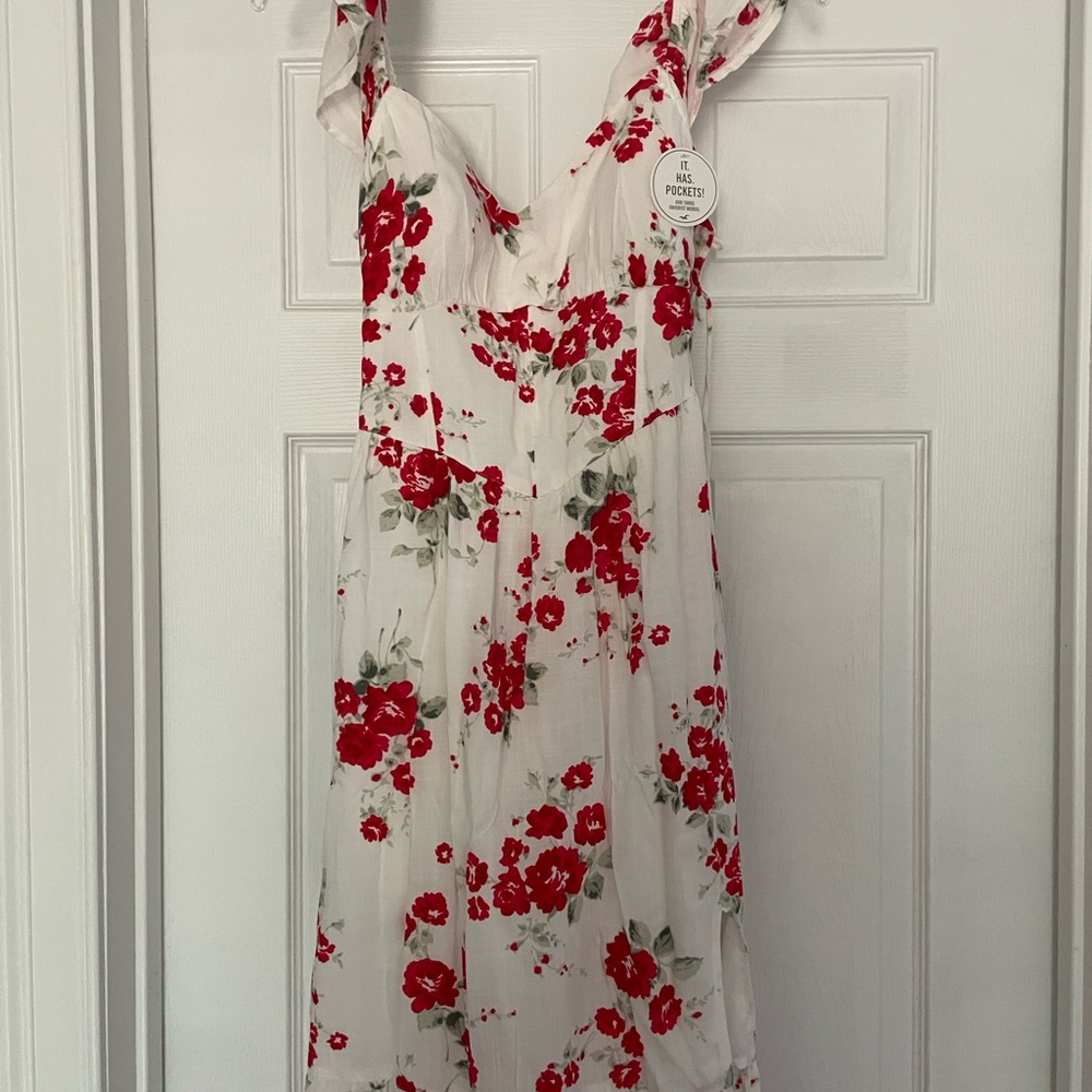 Hollister Red Floral High Low Dress